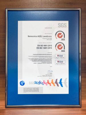 Levočská nemocnica získala certifikát kvality ISO 9001 a ISO 14 001