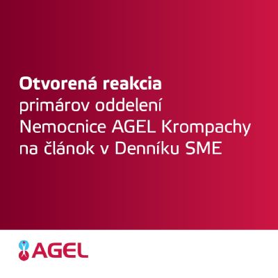 Otvorená reakcia primárov oddelení Nemocnice AGEL Krompachy na článok v Denníku SME